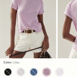 Pilcro Raglan rolled sleeve to in Black and Lilac.  Two tops. Size L